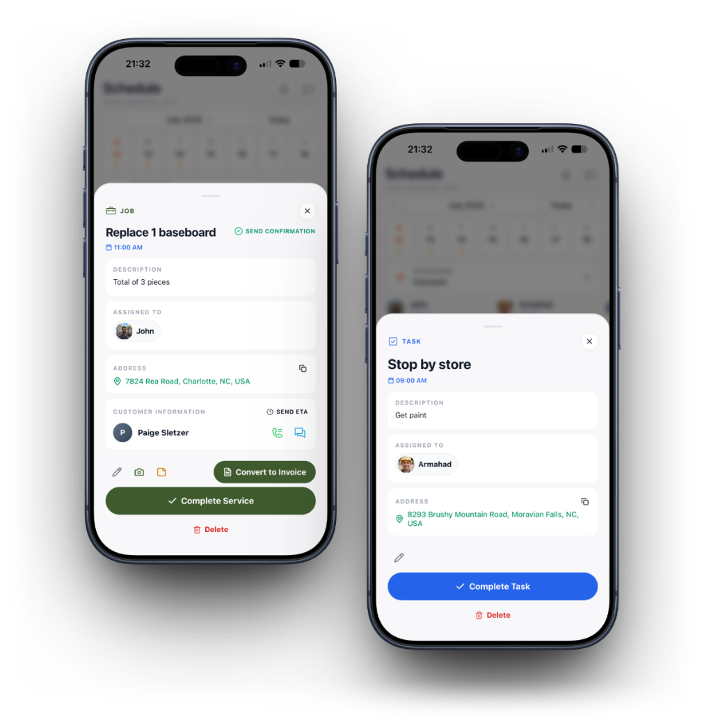 Jobs & Tasks in the Brivium app
