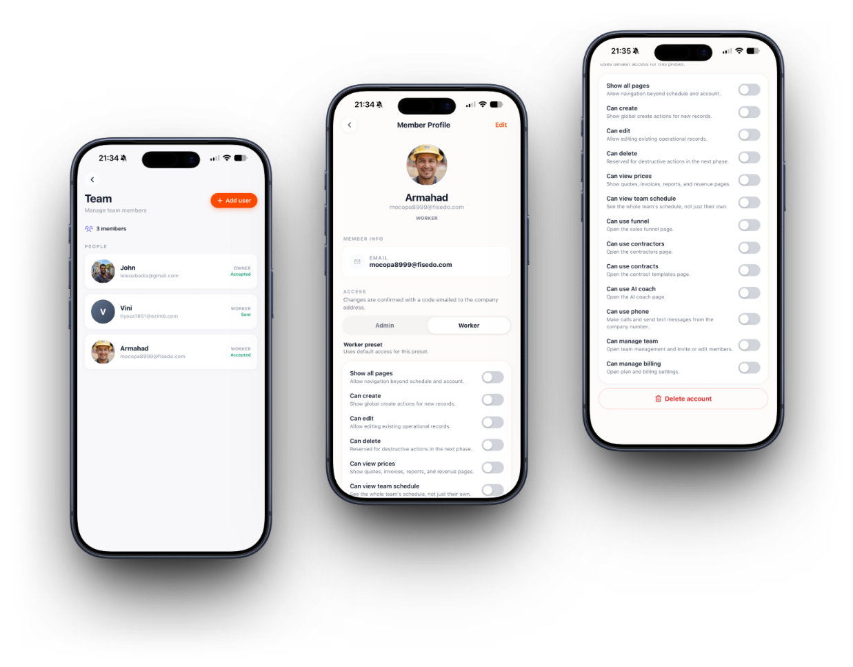Team & Permissions in the Brivium app